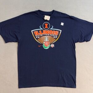 NWT Nike Illinois Fighting Illini Football Rose Bowl 2008 NCAA T-Shirt Large